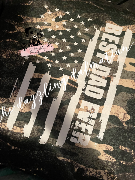 Best Dad Ever camo Bleached T-shirt