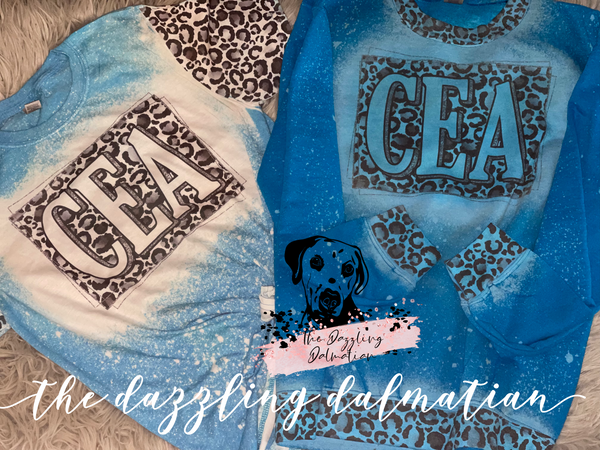 CEA teal leopard bleached sweatshirt