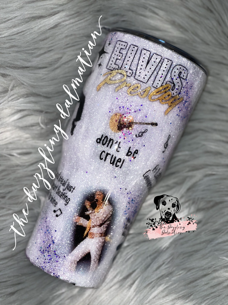 Elvis Collage Glitter Tumbler