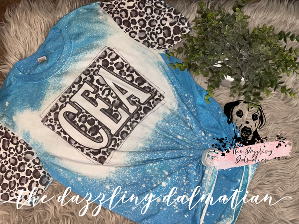 CEA teal leopard bleached t-shirt