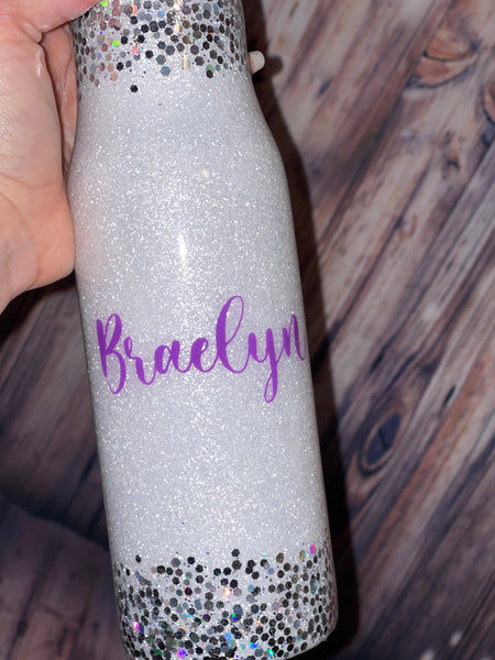 Snow power cheer Glitter Tumbler