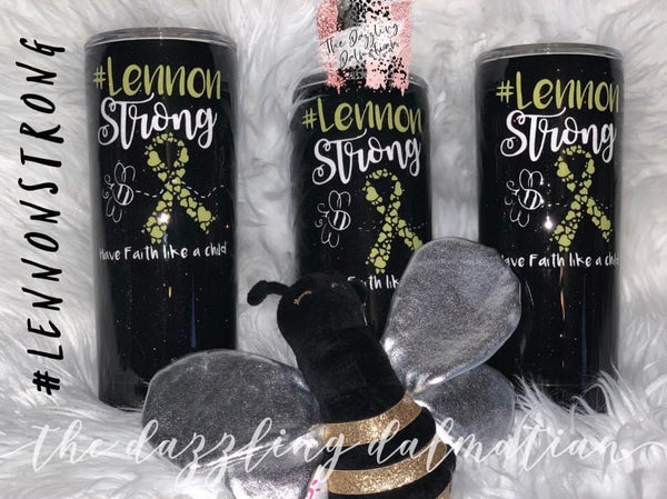 #Lennonstrong Fundraiser glitter tumbler